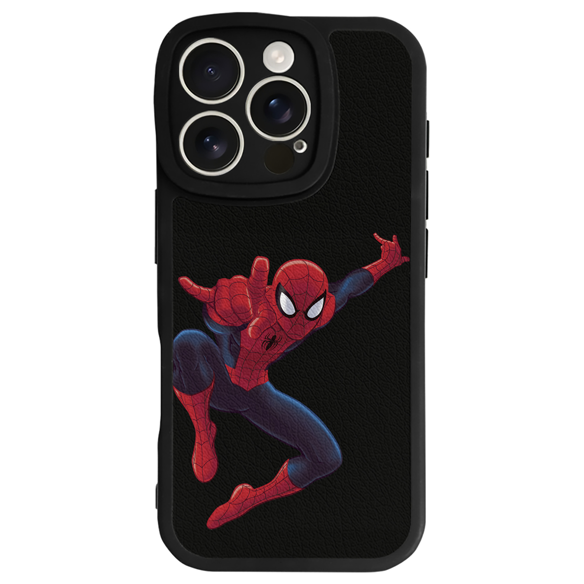 Spider Man スパイダーマン 【iPhone 16シリーズ対応】シリコンスマホケース（レザー調） 材質：シリコン